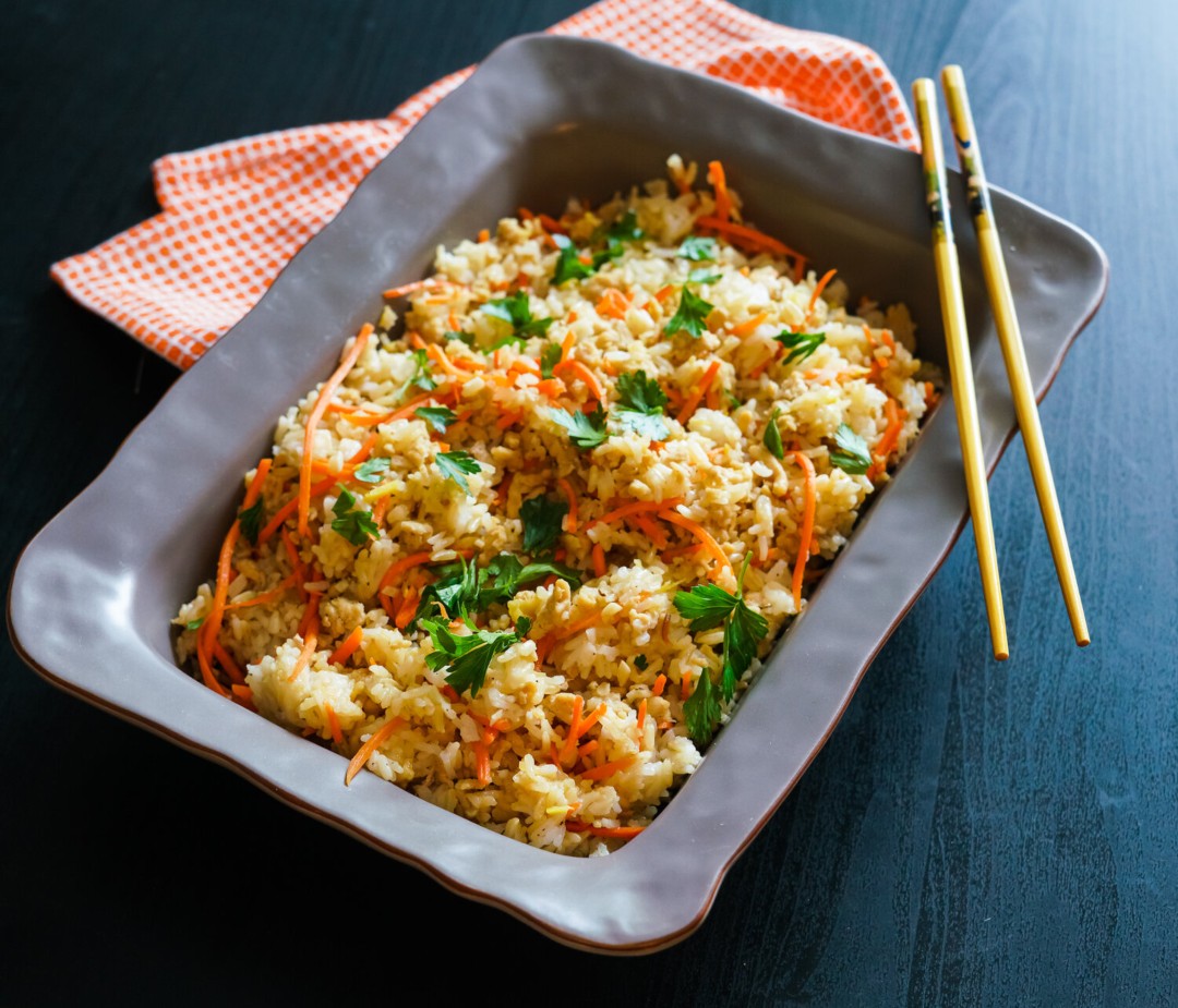 Garlic, Ginger, Carrot, and Chicken Fried Rice - Chef Ming Tsai